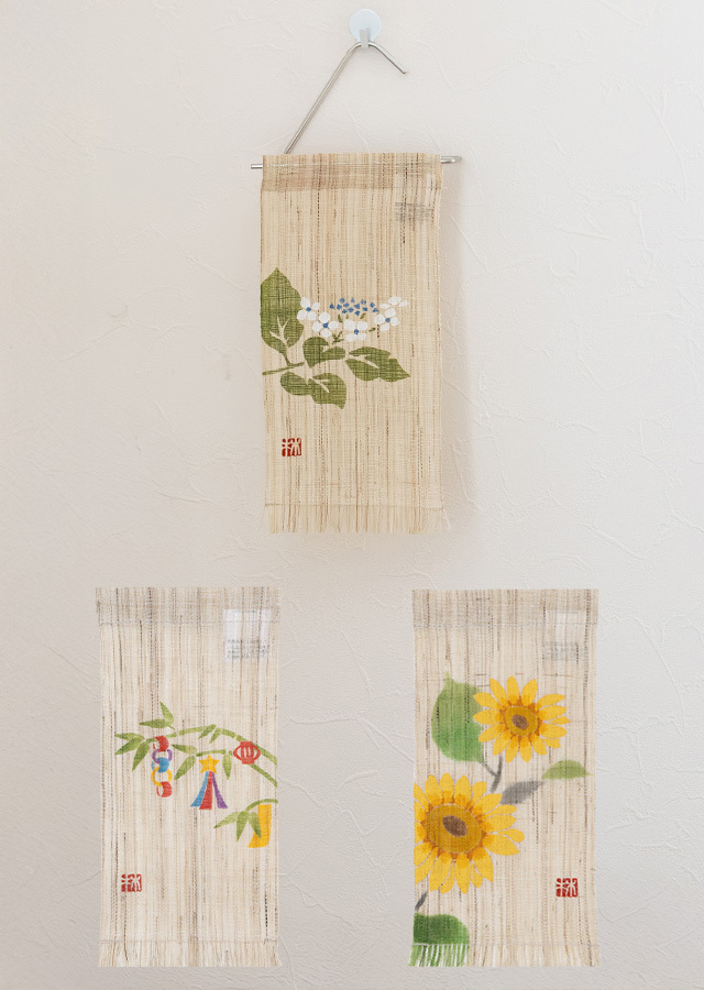 絵麻　夏至・小暑・大暑「額紫陽花・七夕・ひまわり」