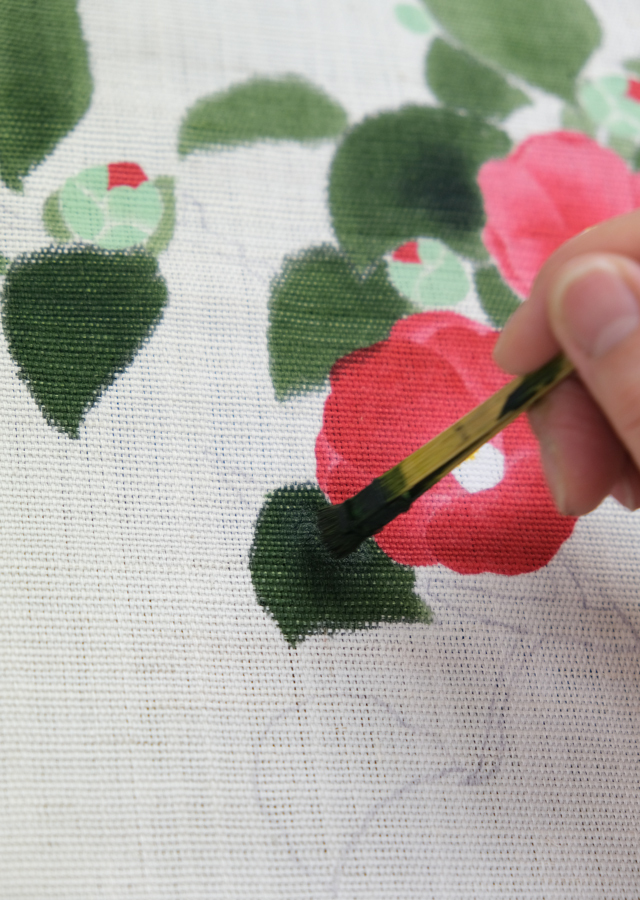 手描きタペストリー「掛け軸椿」