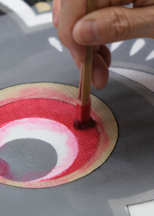 手染め麻タペストリー「夫婦こいのぼり」 [京都洛柿庵オンラインショップ]