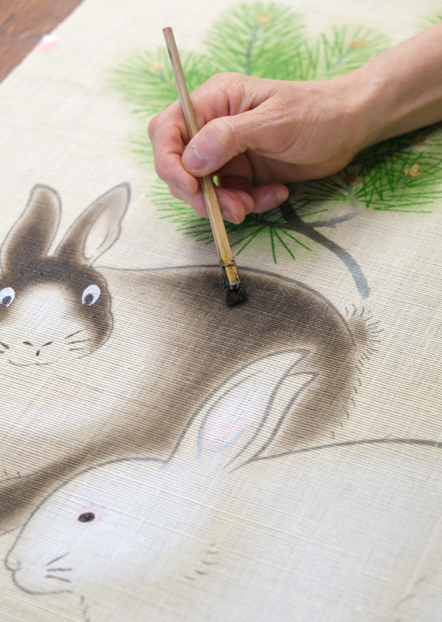 迎春タペストリー「日の出うさぎ」