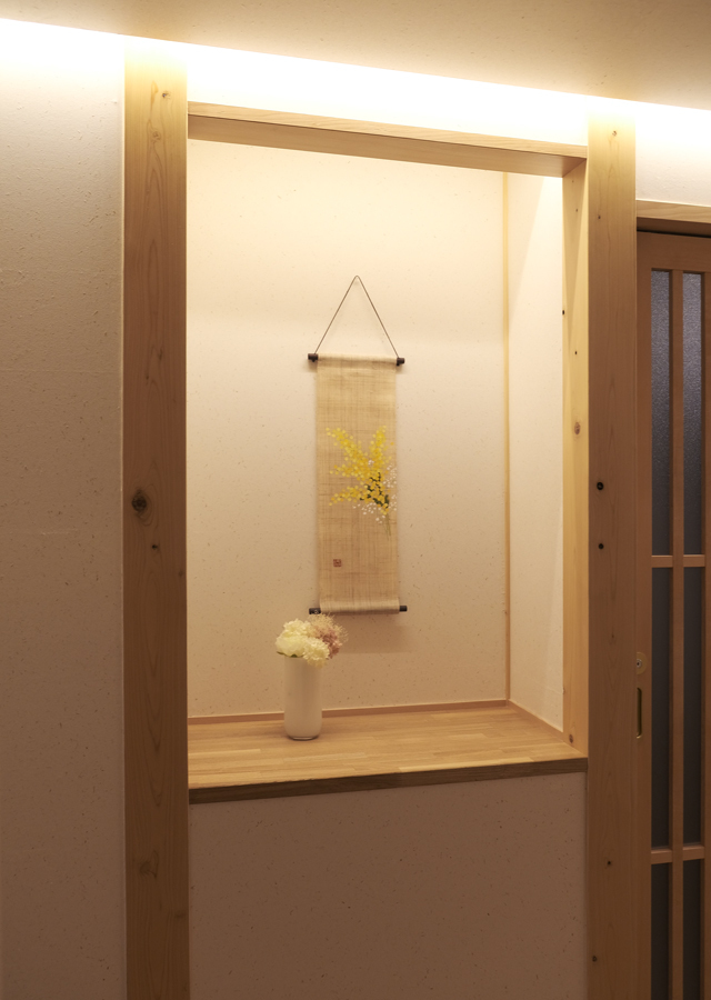 手染め麻タペストリー「ミモザ」 [京都洛柿庵オンラインショップ]