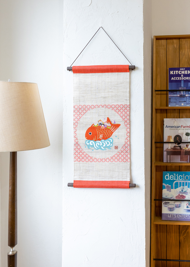 手染め麻タペストリー「七福神」 [京都洛柿庵オンラインショップ]