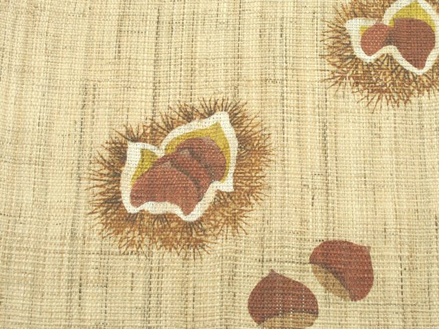 手染め麻タペストリー「縁起栗」 [京都洛柿庵オンラインショップ]