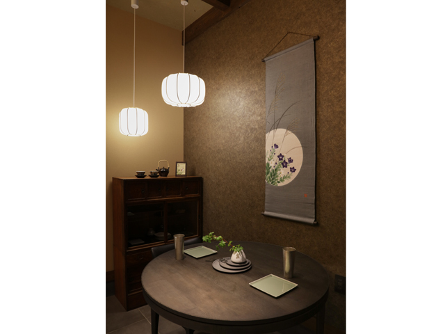 手染め麻タペストリー「桔梗」 [京都洛柿庵オンラインショップ]