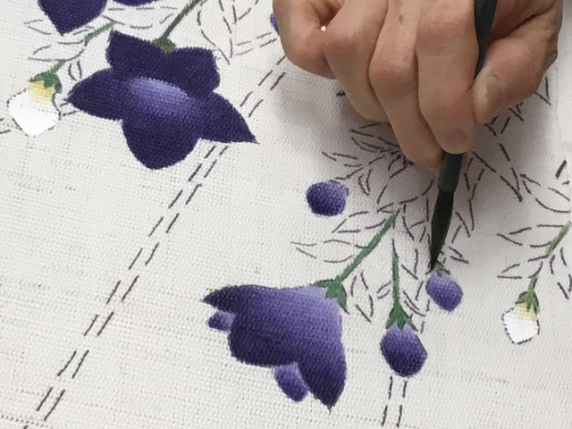 手描きタペストリー「桔梗」