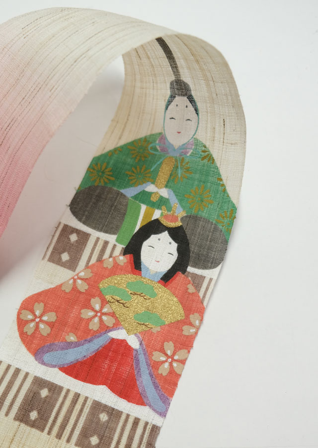 手染め麻細タペストリー「雛」 [京都洛柿庵オンラインショップ]