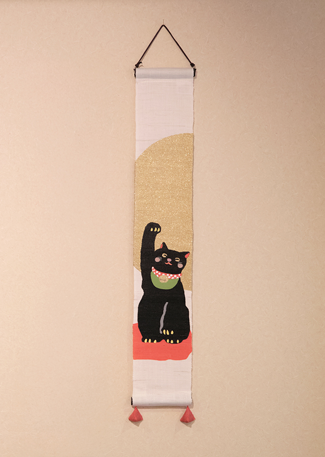 店舗限定　豆タペ「招福黒招き猫」