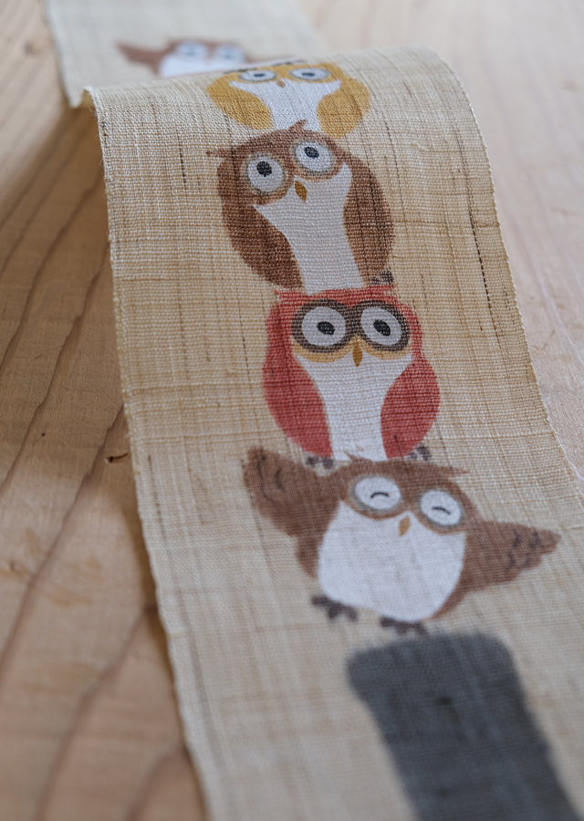 手染め麻細タペストリー「七福ろう」 [京都洛柿庵オンラインショップ]