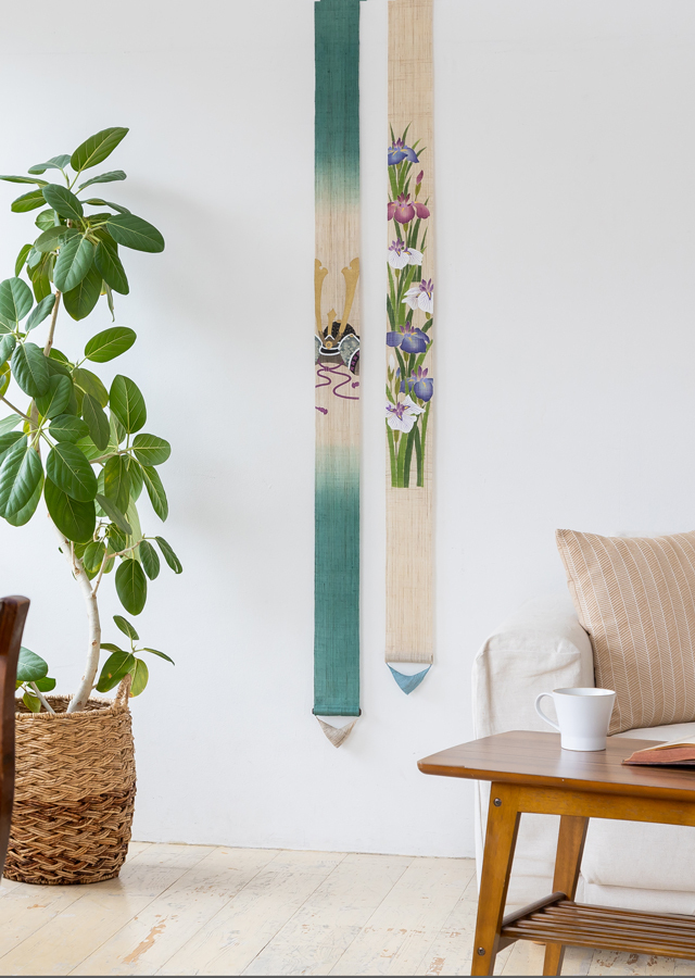 細タペ「かぶと」「菖蒲の花」