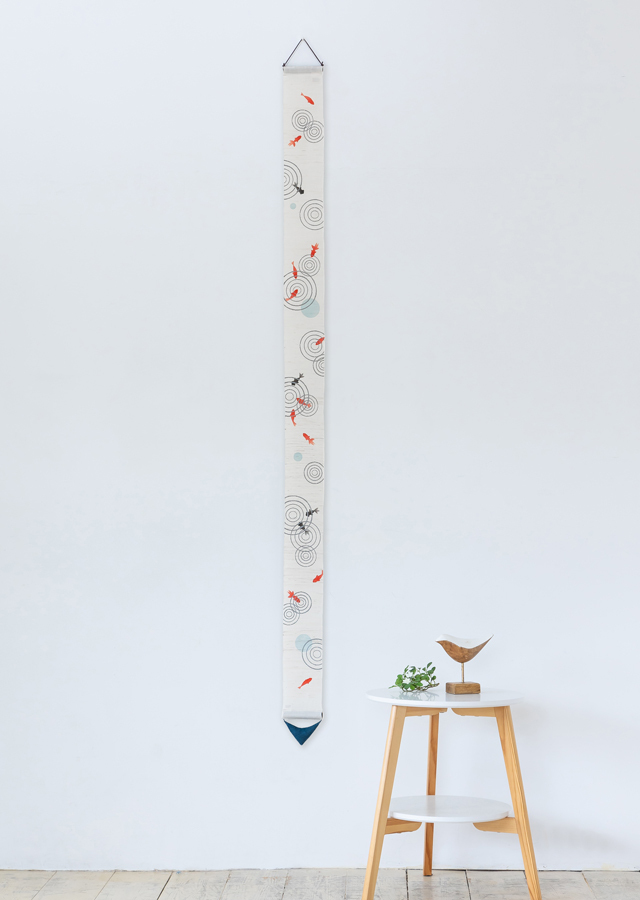 手染めタペストリー 手染め麻細タペストリー「みなも」 [京都洛柿庵オンラインショップ]