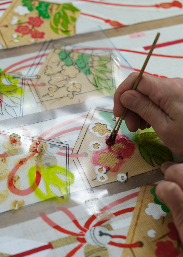 手染め麻細タペストリー「破魔矢」 [京都洛柿庵オンラインショップ]