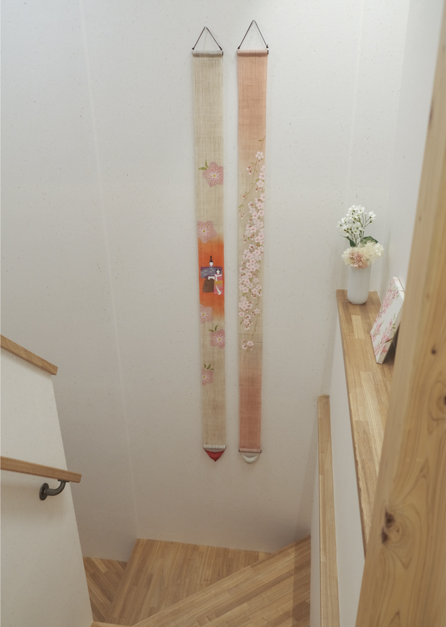 細タペストリー「紅しだれ桜」