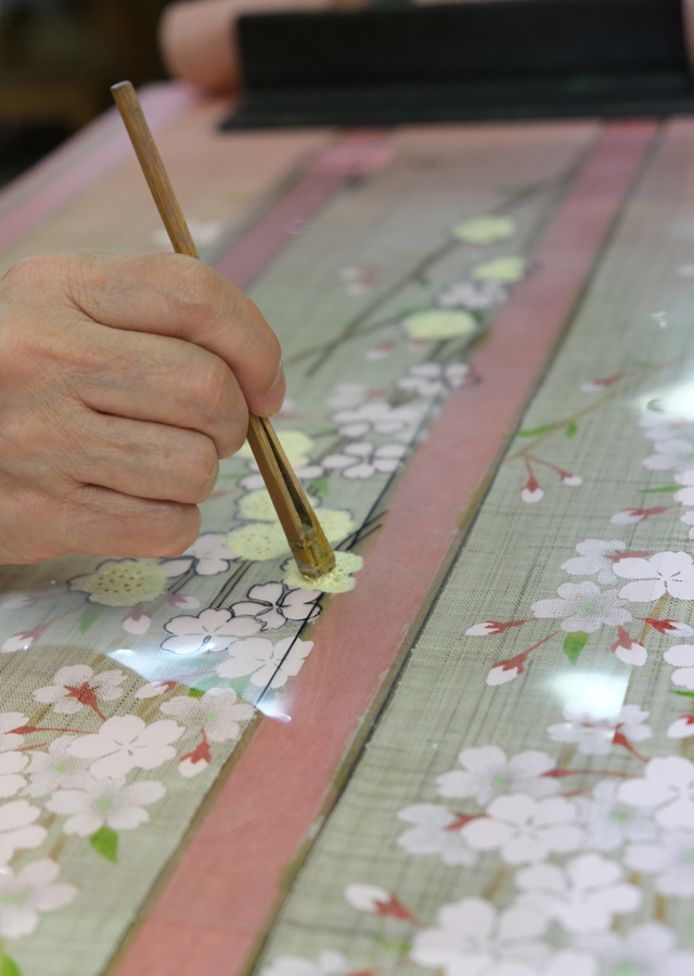 細タペストリー「紅しだれ桜」