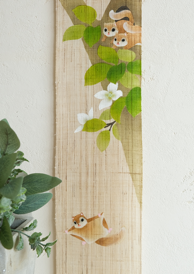 手染め麻細タペ「モモンガ」 [京都洛柿庵オンラインショップ]