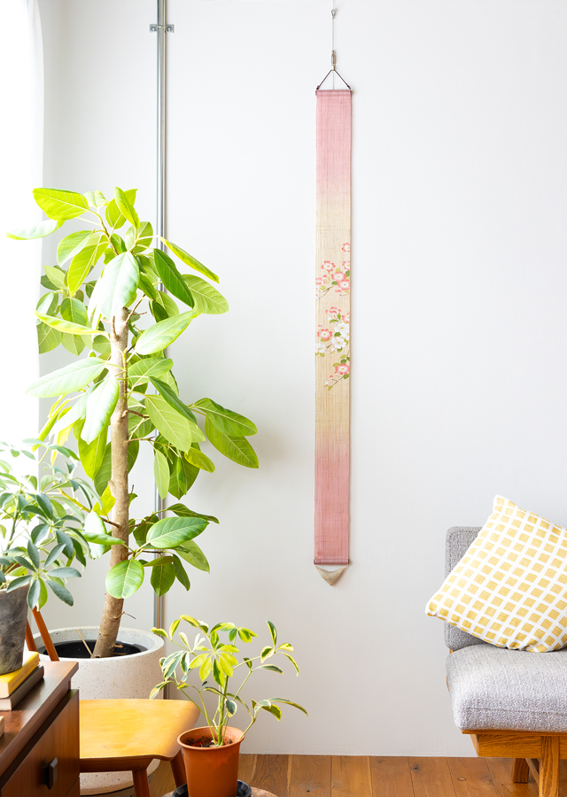 手染め麻細タペ150cm「ハナミズキ（150）」[京都洛柿庵オンラインショップ]