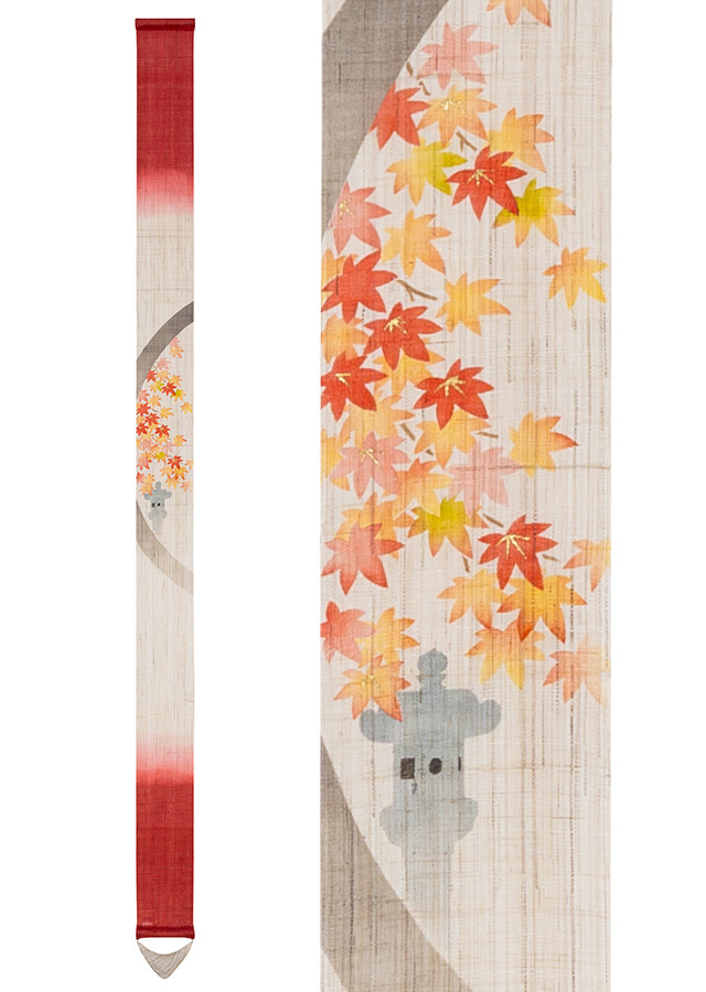 細タペ　丸窓に紅葉