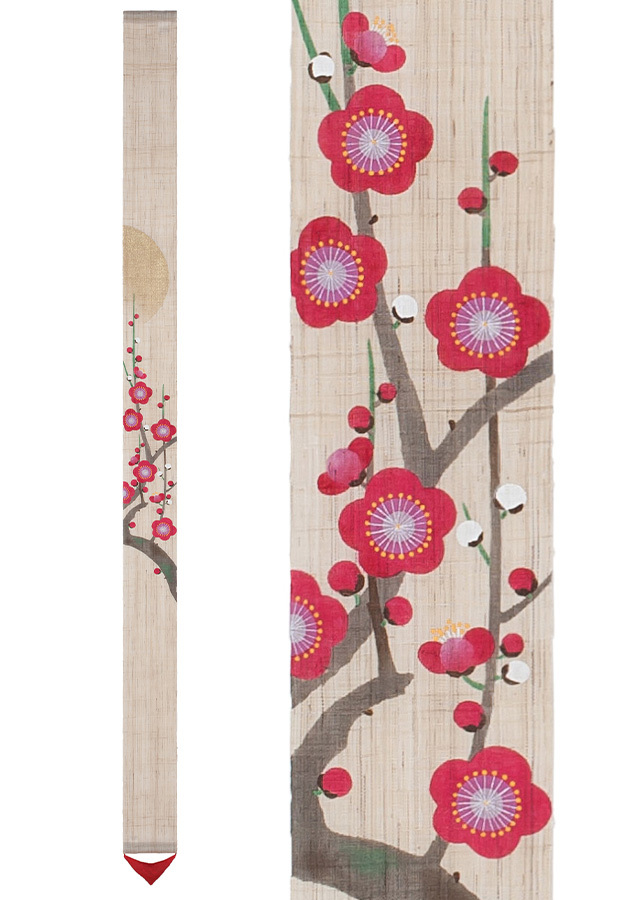 【洛柿庵】細タペストリー「明か時の梅」