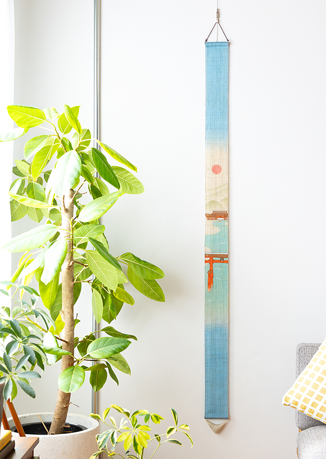 手染め麻細タペ「明けの宮島」 [京都洛柿庵オンラインショップ]