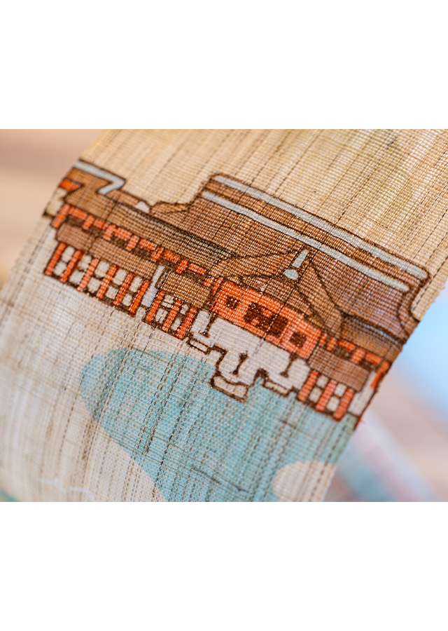 手染め麻細タペ「明けの宮島」 [京都洛柿庵オンラインショップ]