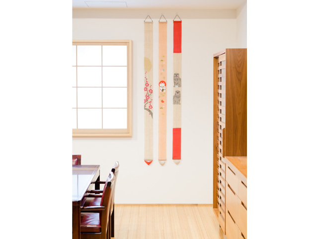 【洛柿庵】細タペストリー「招き猫」