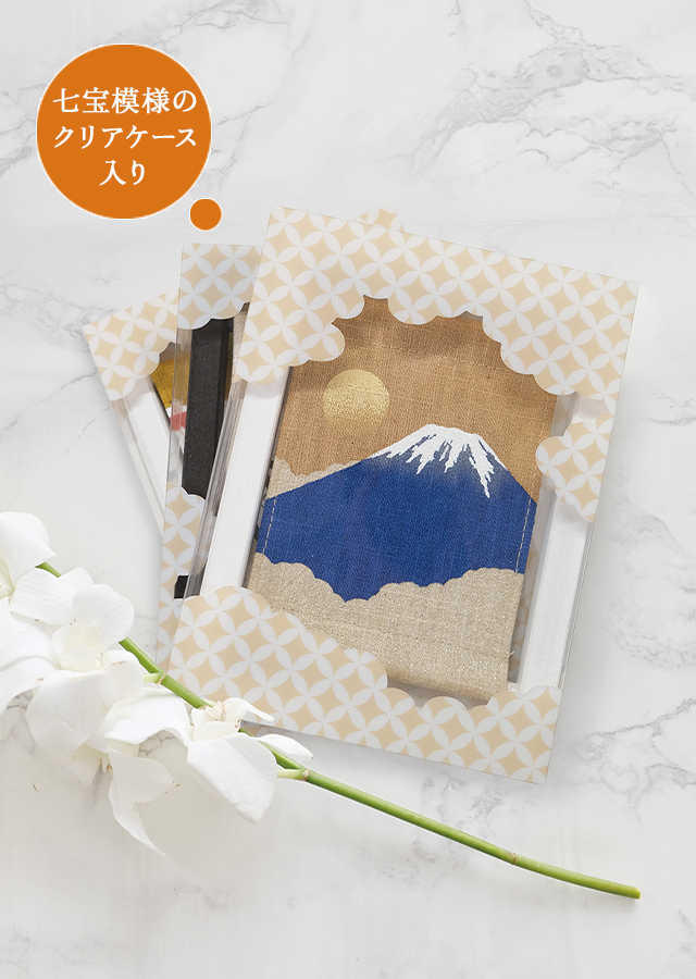 絵　染め物 手染め麻 koyomiフレーム「月兎」 [京都洛柿庵オンラインショップ]