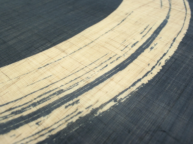 手染め麻のれん「円相・紺色」 [京都洛柿庵オンラインショップ]