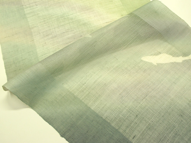 手染め麻のれん「楓に鮎」 [京都洛柿庵オンラインショップ]