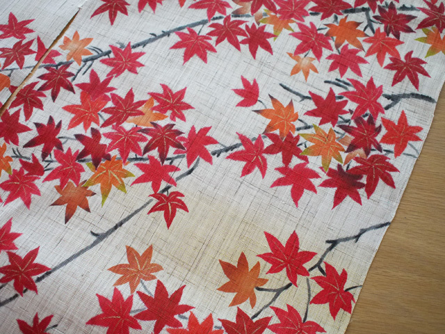 手染め麻のれん「紅葉の宴」 「京都洛柿庵オンラインショップ」