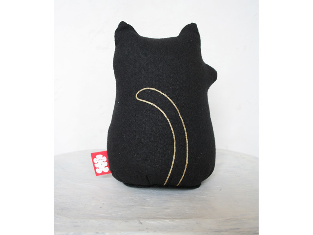 麻人形「黒招き猫M」