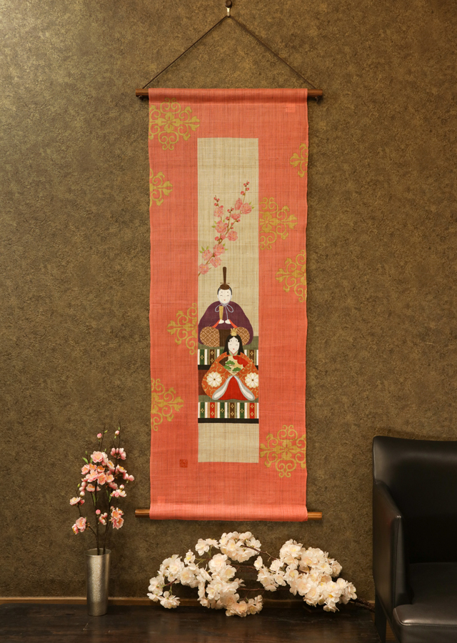 タペストリー「短冊桃雛」