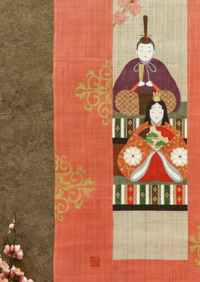 タペストリー「短冊桃雛」