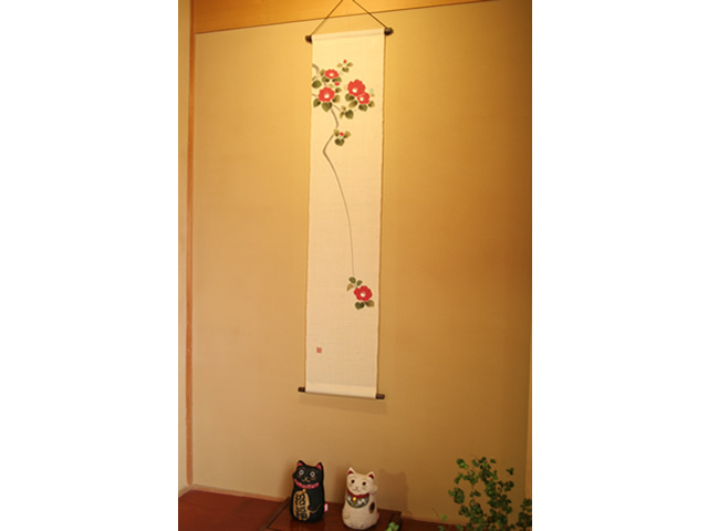 【洛柿庵】タペストリー「椿」