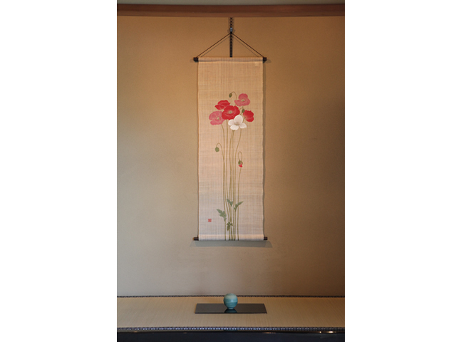 【洛柿庵】タペストリー「ひなげし」