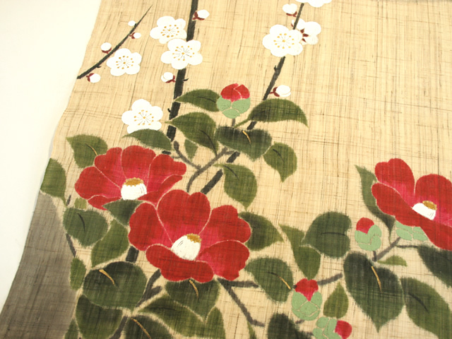 【洛柿庵】タペストリー「粋円椿」