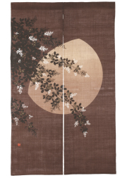 洛柿庵麻のれん 本麻のれん「墨描き桜」 [京都洛柿庵オンラインショップ]