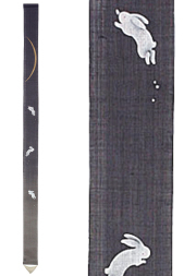 細タペストリー　うさぎ　すすき2本セット 手染め麻 京都洛柿庵 [京都洛柿庵オンラインショップ]