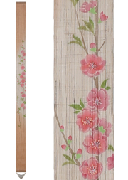 花タペストリー　手染め 手染め麻細タペストリー・春 [京都洛柿庵オンラインショップ]