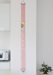 型染「麻タペストリー（１３０ｘ４３ｃｍ）サギ」 型染「麻タペストリー（130x43cm）サギ」