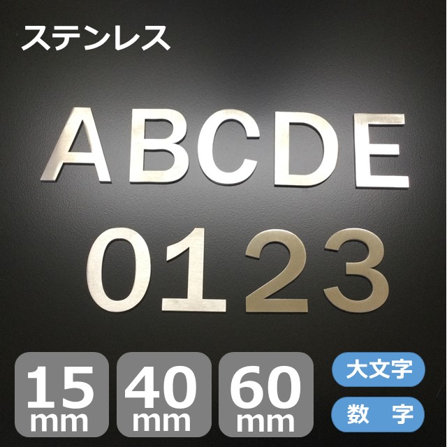ステンレス 切り文字 厚み3mm サイズ 15  mm