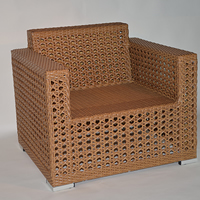 ガーデンファニチャー　ラタン調　ソファ　1人用　アーム付【送料無料】