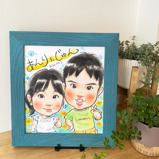 にがおえ＋ 石川友恵 Mサイズ 1人～4人タイプ 似顔絵 【送料無料】