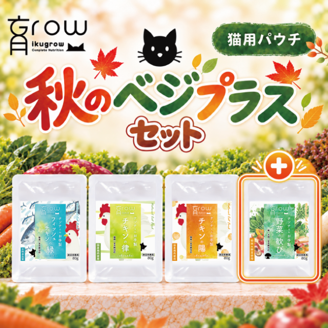 秋のベジプラスセット 猫用 パウチ メイン画像