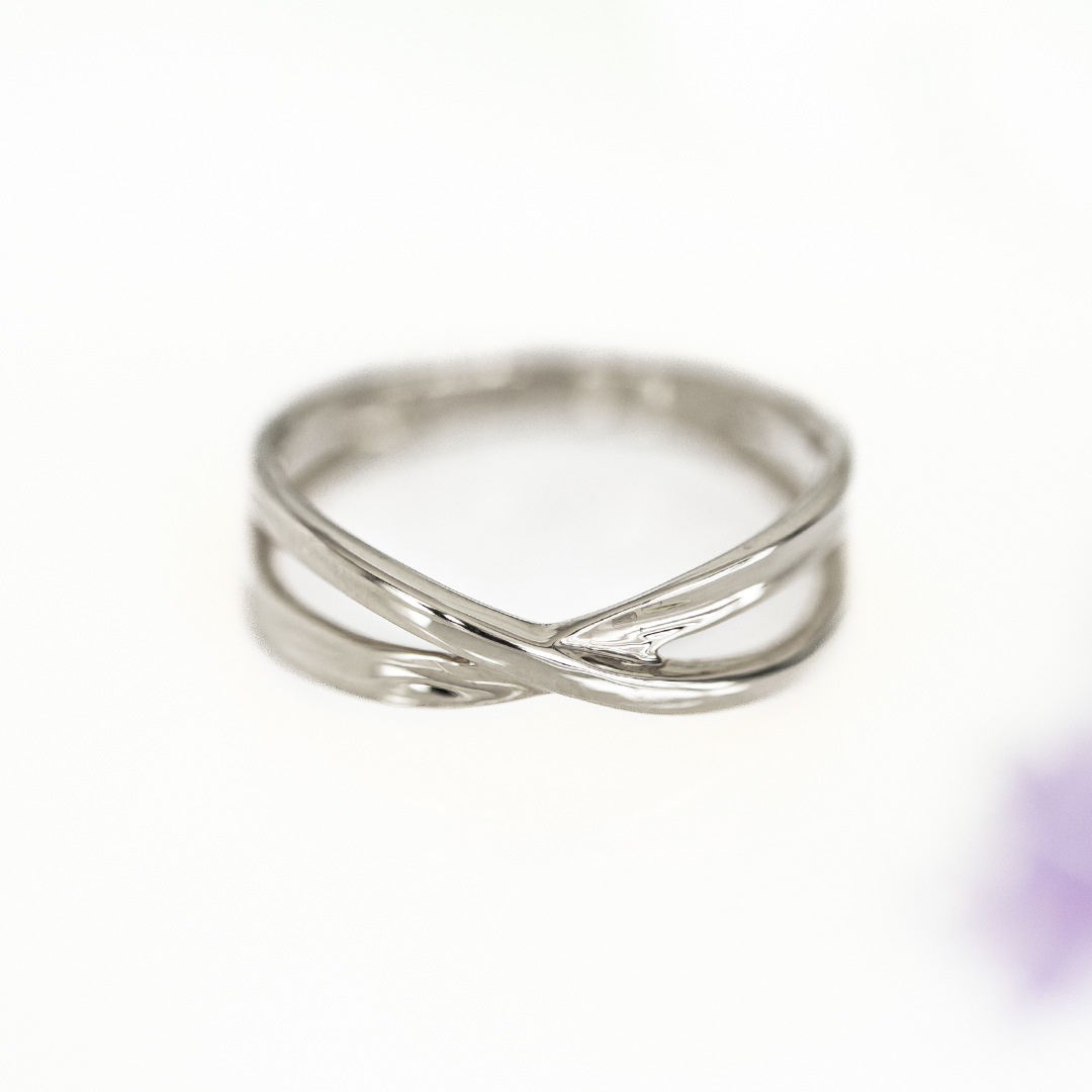 リング シルバー925 ロジウムコーティング (ウェーブ)(クロス)(MONPOTE/モンポット)[0611700104]