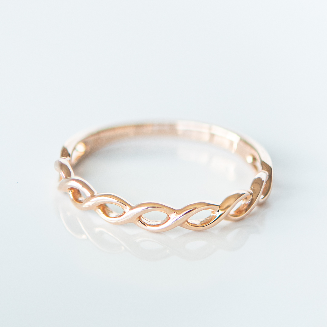 【幸せを呼ぶ小指の魔法…ピンキーリング♪】 K10ピンクゴールド(地金)(チェーン風)[0612400103]