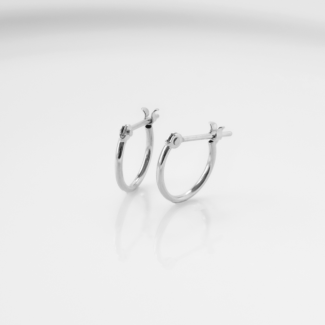 【1mmパイプ直径10mm】スナップピアス プラチナ