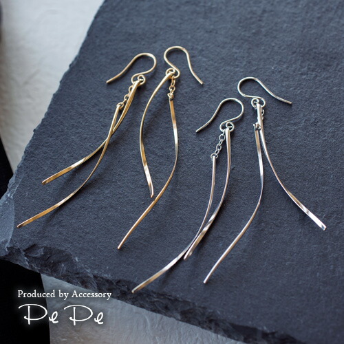 フックピアス K14ゴールドフィルド プラチナコーティング