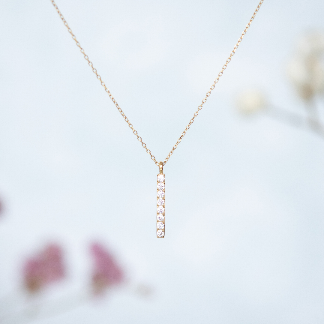 ネックレス サージカルステンレス イエローゴールドIPコーティング キュービックジルコニア