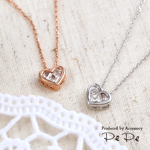 アルページュ　ネックレス　ハート　シルバー　ピンクゴールド ヨンドシー 4℃ 【4月誕生石】シルバー ネックレス （ピンク