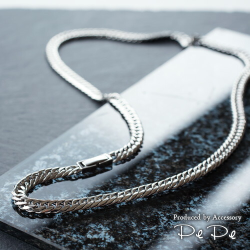 【50cm6面ダブルキヘイチェーン】ネックレス ステンレススチール