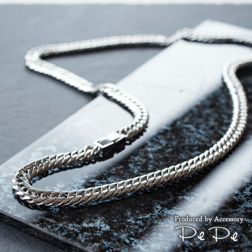 【50cm6面ダブルキヘイチェーン】ネックレス ステンレススチール